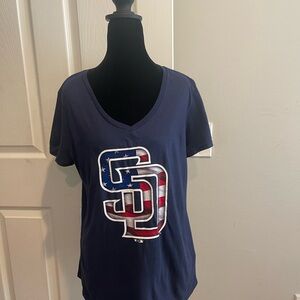 Fanatics Blue Short Sleeve T-Shirt with SD Padre Logo Size M